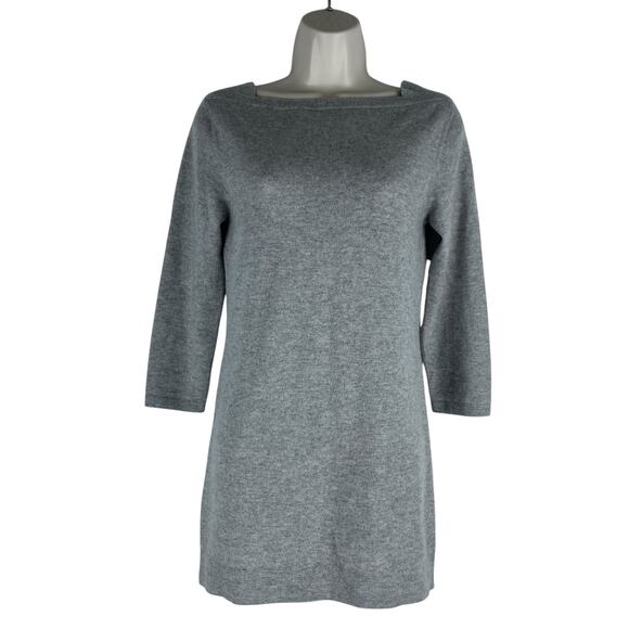 Magaschoni 100% Cashmere Square Neck Tunic Sweater Gray Size S - Picture 1 of 7